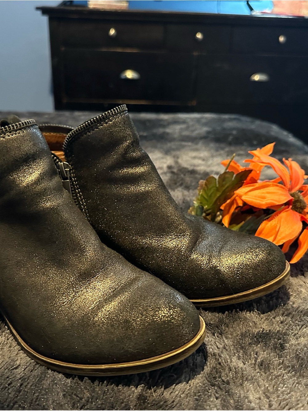 BP Black Sparkle Ankle Booties